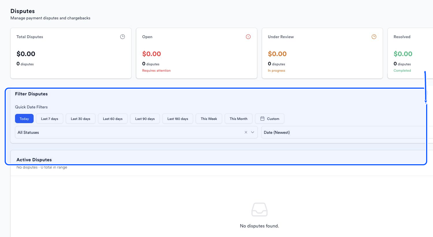 Quickvee Pay screen showing how to set the date
