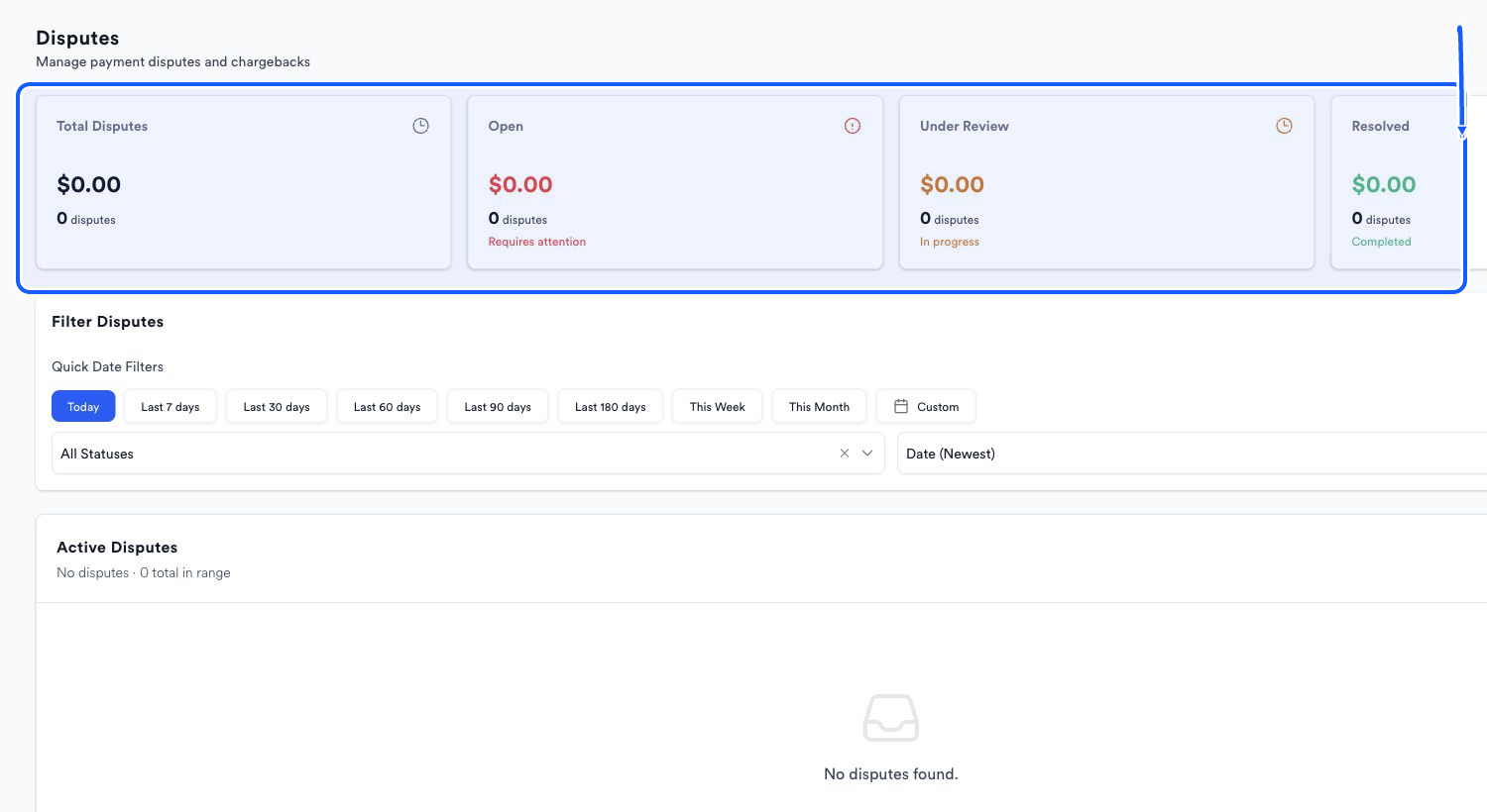Quickvee Pay screen showing how to filter and sort